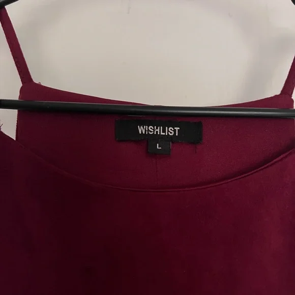 Suede Burgundy Midi Dress - Picture 2 of 4